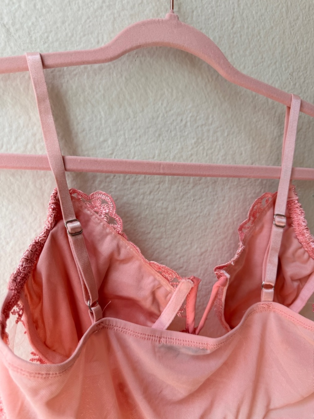 Blashe Pink Lace Bustier Crop Top Fairy Coquette Soft Girl Lingerie Romantic L - Picture 5 of 8